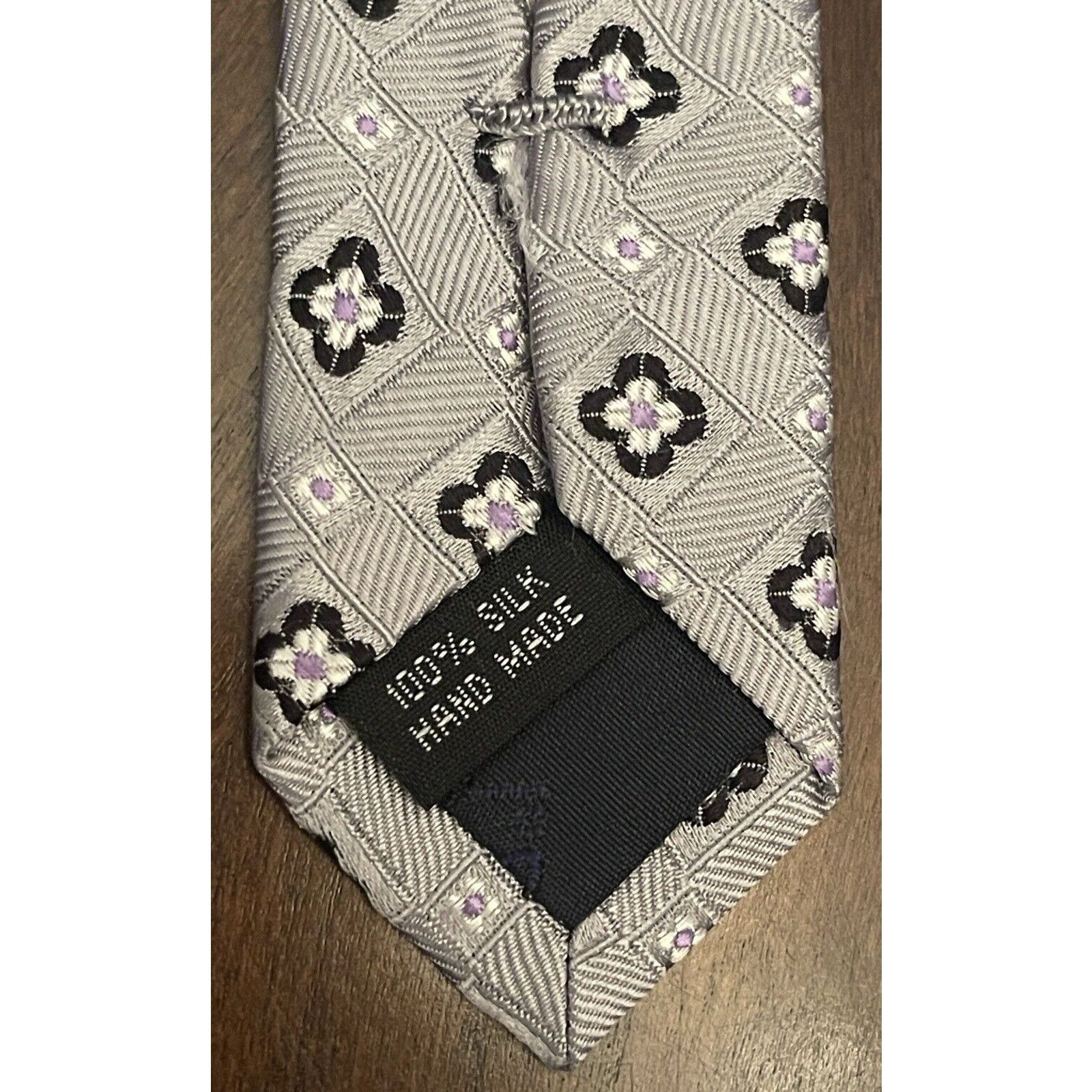 Jos. A. Bank Jos. A. Bank Executive Collection Gray Purple Hand Made Silk Size ONE SIZE - 7 Thumbnail