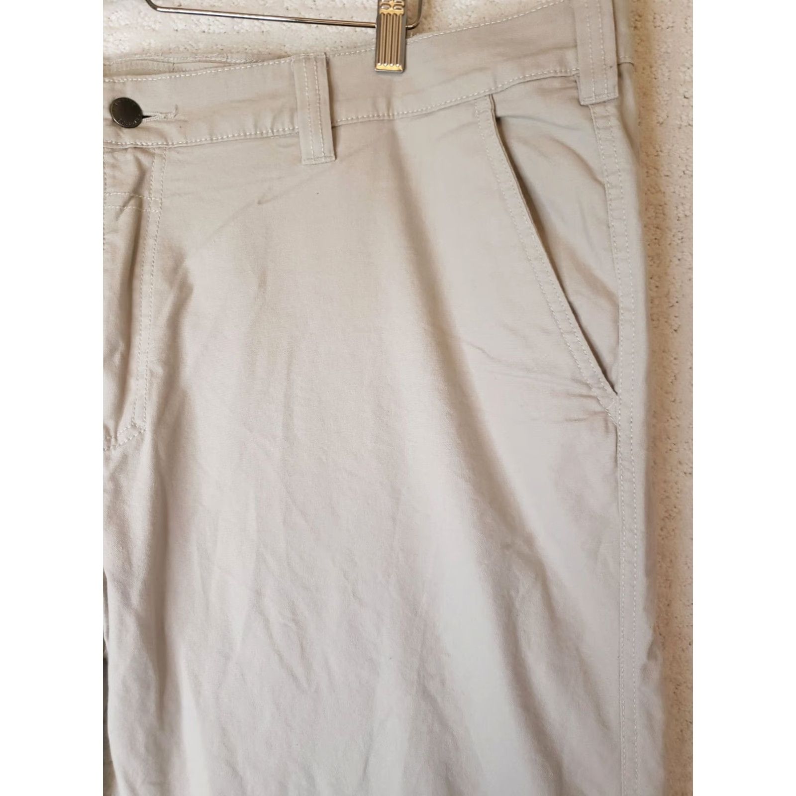 Vintage Columbia Pants Men 5-Pocket Canvas Khaki Beige Side Zip Pocket 42x30 Straight Leg Chino Casual Workwear Size US 42 / EU 58 - 5 Thumbnail