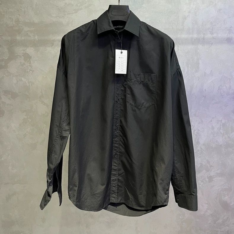 Balenciaga Black Long Sleeve Button-Up Shirt Size US S / EU 44-46 / 1 - 1 Thumbnail