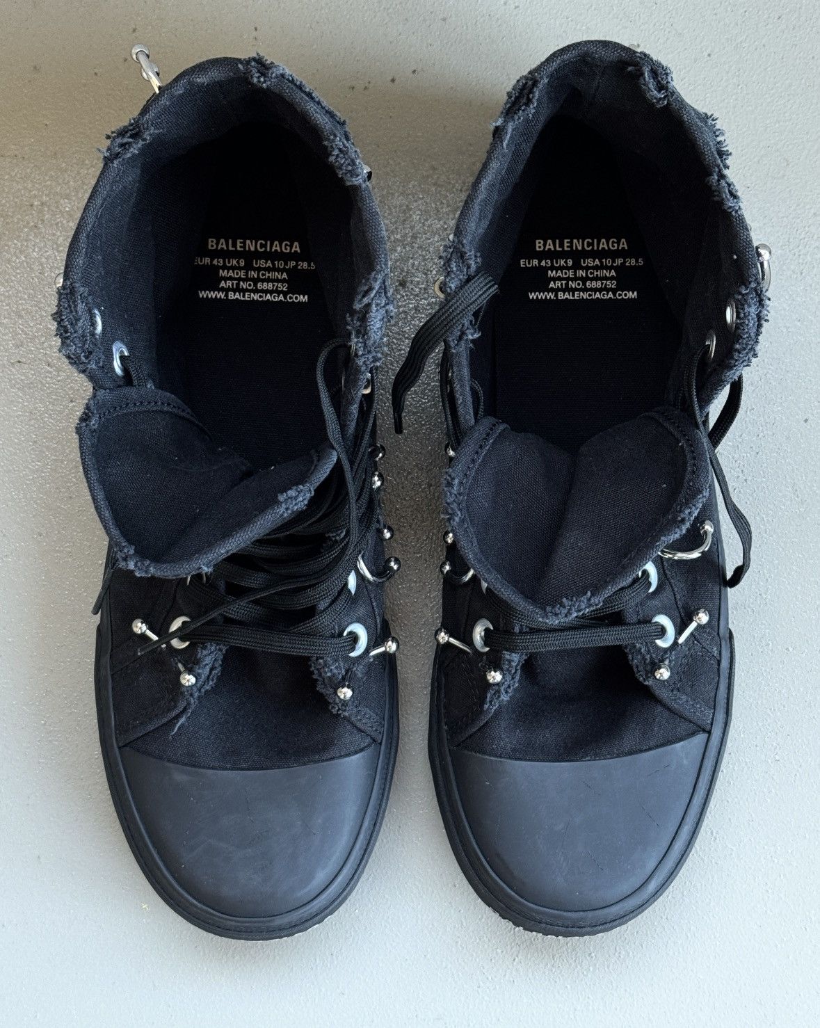 Balenciaga Balenciaga Paris Pierced High-Top Sneakers SS24 Size US 10 / EU 43 - 6 Thumbnail