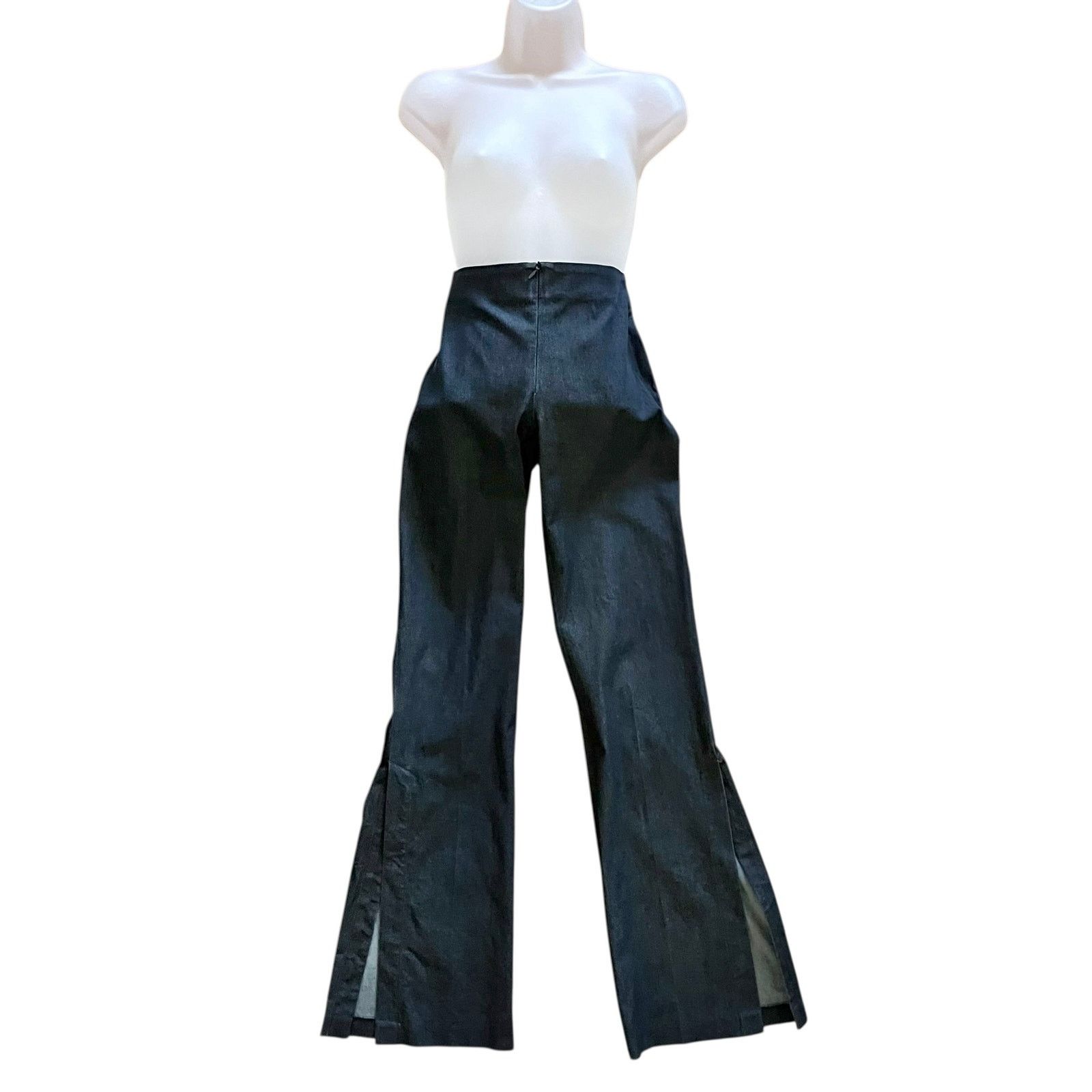 Barbara Bui Barbara Bui Initials Flare Leg Split Hem Dark Denim Jeans Size 30" / US 8 / IT 44 - 8 Thumbnail