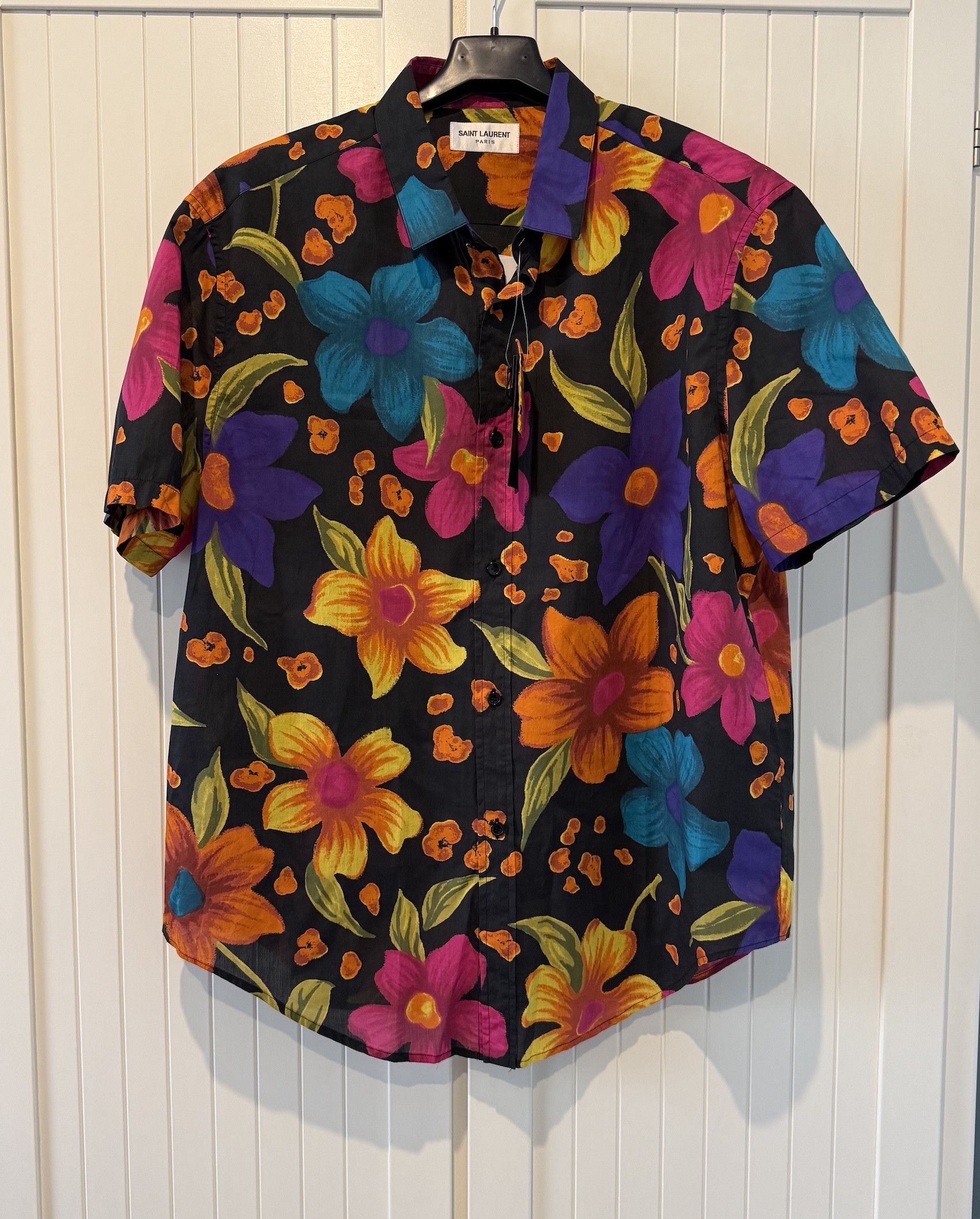 Saint Laurent Paris SS'22 Shirt Floral Print Size US L / EU 52-54 / 3 - 1 Thumbnail