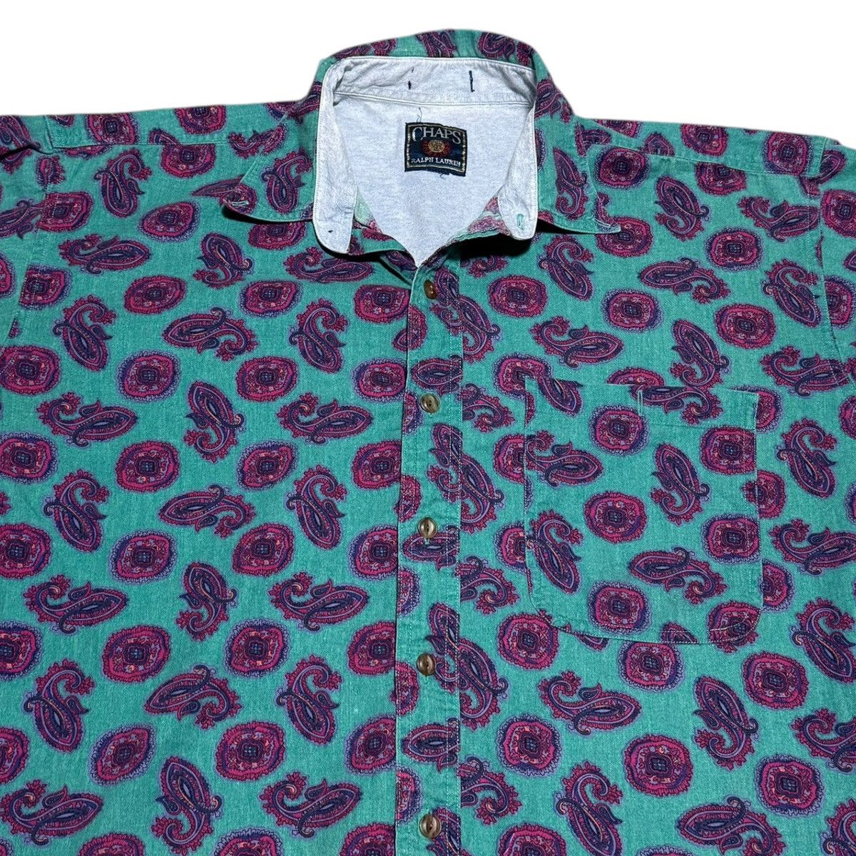 Chaps Ralph Lauren × Vintage Vintage Chaps Ralph Lauren Paisley Button Down Shirt 2XL Size US XXL / EU 58 / 5 - 2 Thumbnail