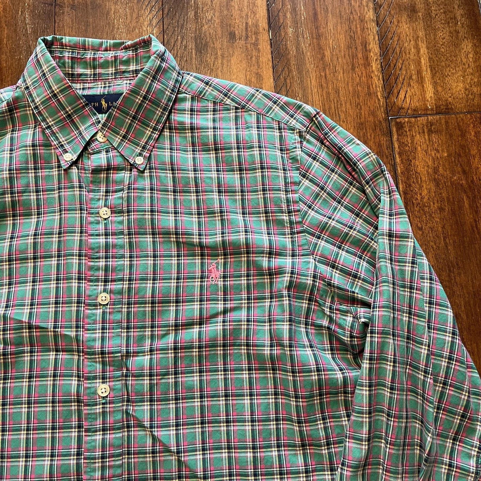 Ralph Lauren Ralph Lauren Shirt M Green Pink Plaid Button Down Pony Size US M / EU 48-50 / 2 - 3 Thumbnail