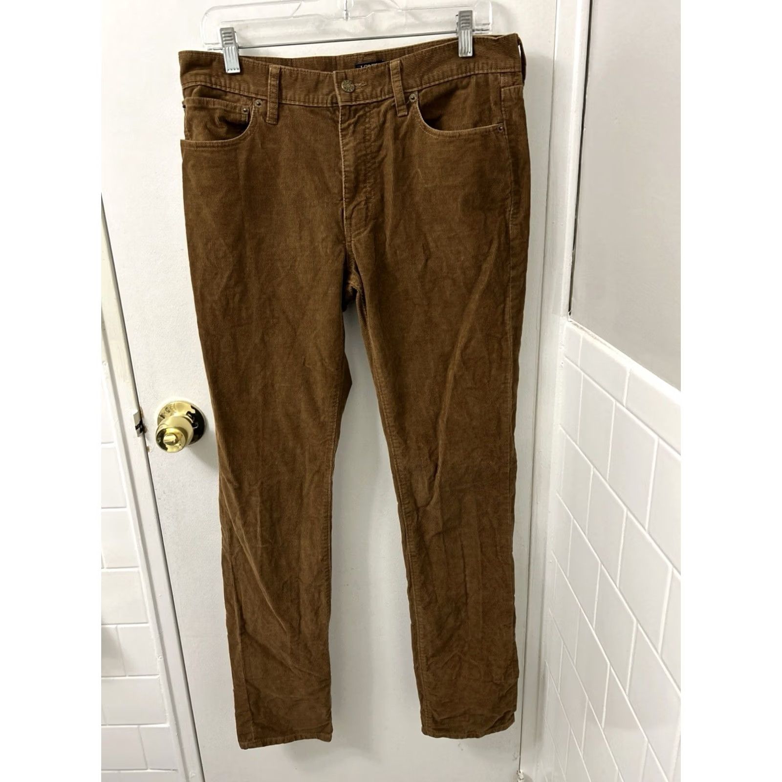 J.Crew J.CREW Flex Corduroy Pants Mens 32x32 Brown Slim Fit 5-Pocket Trousers Size US 32 / EU 48 - 2 Thumbnail