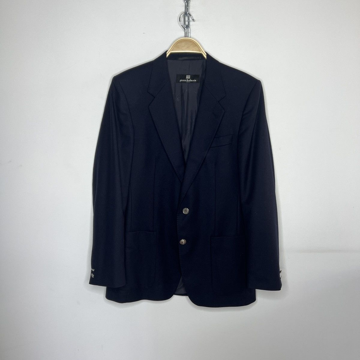 Balmain Vintage Balmain Luxury Blazer Wool Navy Buttons Jacket Size 40R - 1 Thumbnail