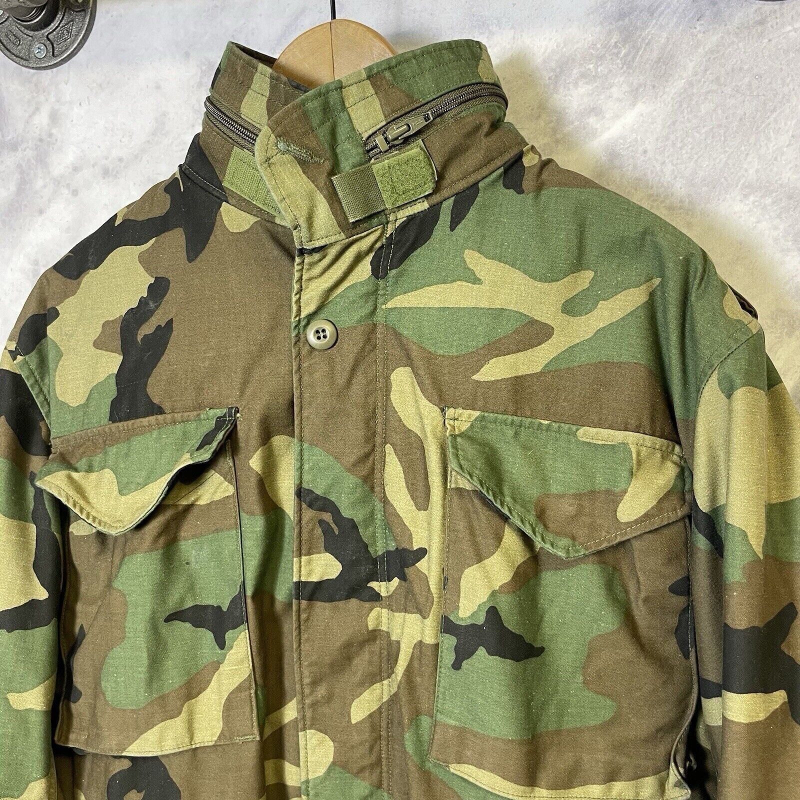 Vintage Vintage Military Camo Field Coat Jacket Mens Small Long Cold Size US S / EU 44-46 / 1 - 3 Thumbnail