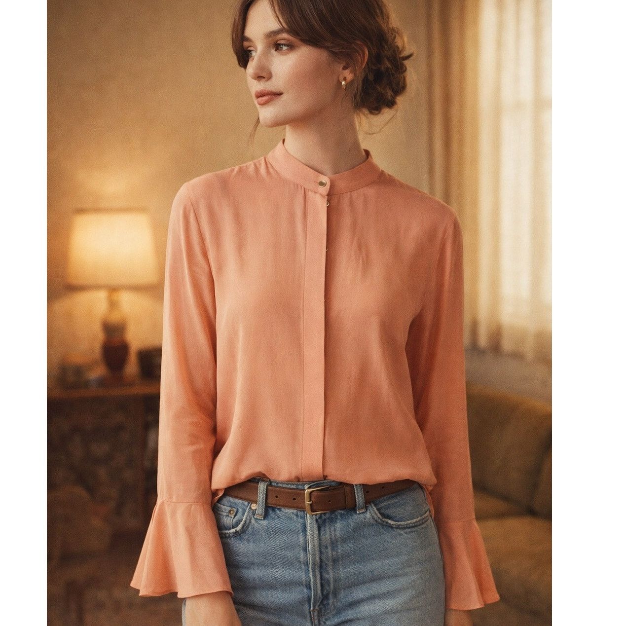 Donna Karan Vintage Donna Karan Peachy Silk Blouse M Size M / US 6-8 / IT 42-44 - 1 Thumbnail