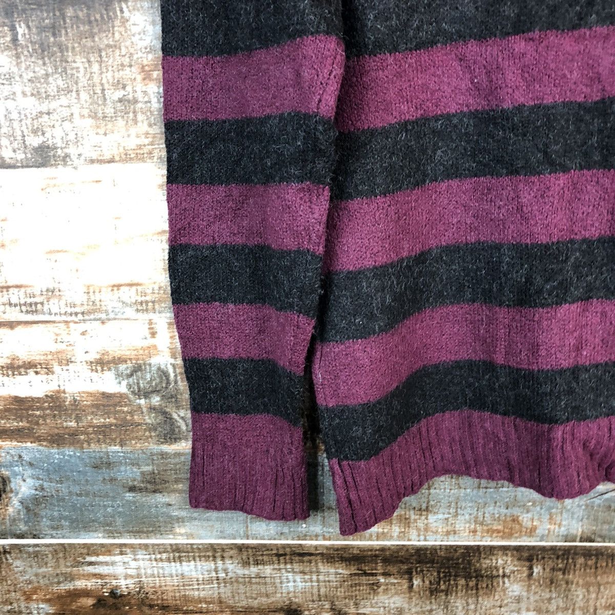 Japanese Brand × Solid and Striped DL Art Wave Stripe japan Purple Knitwear #C601 Size US M / EU 48-50 / 2 - 15 Thumbnail