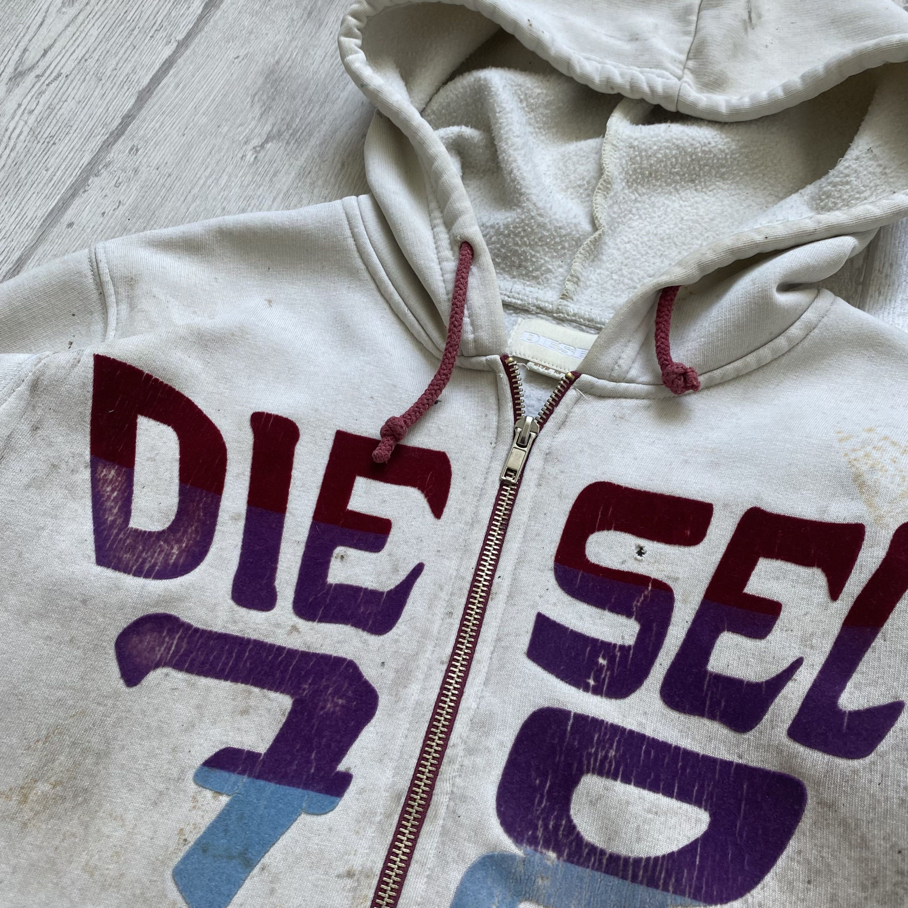 Diesel 👷🏼‍♂️Vintage Diesel Trashed zip hoodie Big logo Carhartt Size US S / EU 44-46 / 1 - 6 Thumbnail