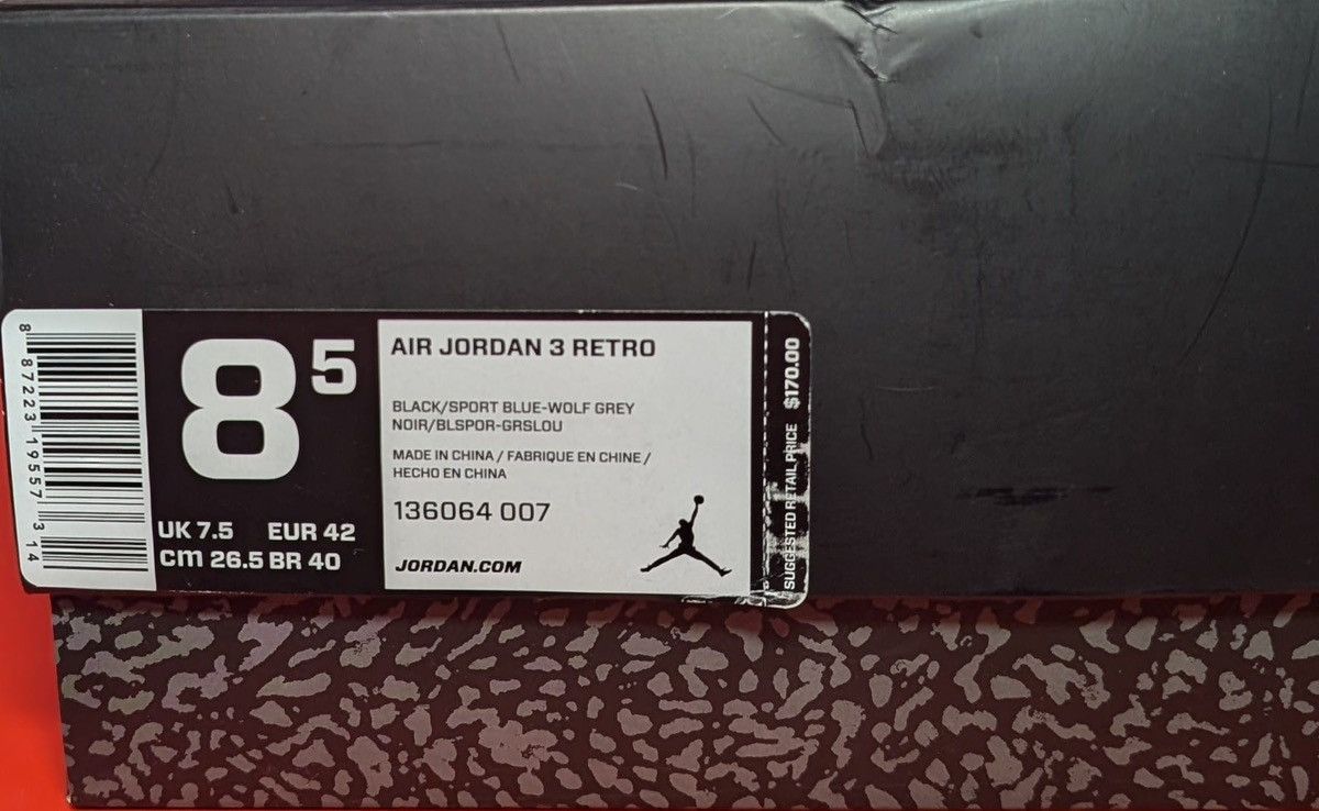 Jordan Brand Size 8.5 - Air Jordan 3 Retro Sport Blue Size US 8.5 / EU 41-42 - 7 Thumbnail