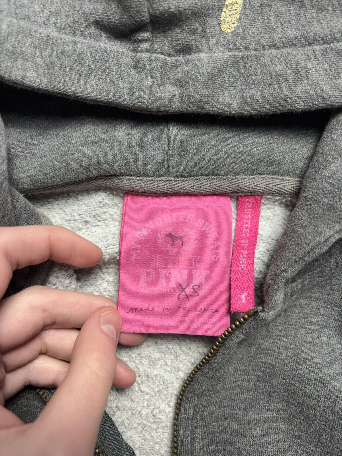 Pink × Victoria's Secret × Vintage Pink Victoria’s Secret glamour cropped vintage zip hoodie Size XS / US 0-2 / IT 36-38 - 9 Thumbnail