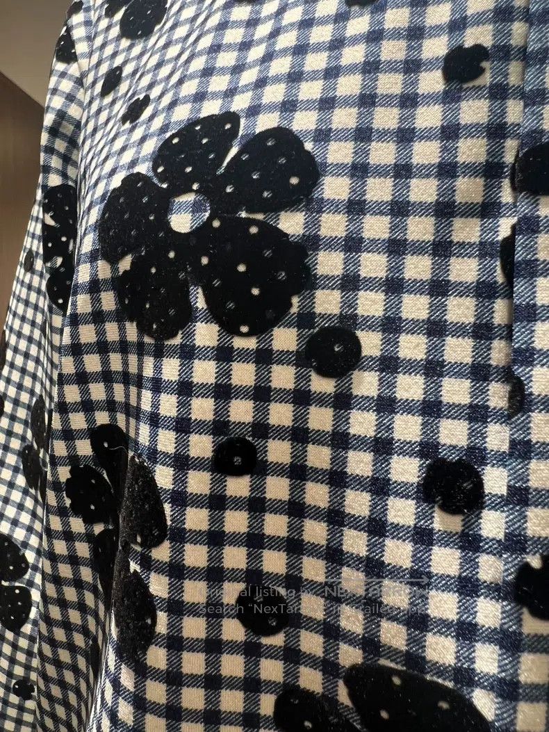 Comme des Garcons Comme Des Garcons Velvet Small Flower Checkered Blue Short Size M / US 6-8 / IT 42-44 - 6 Thumbnail