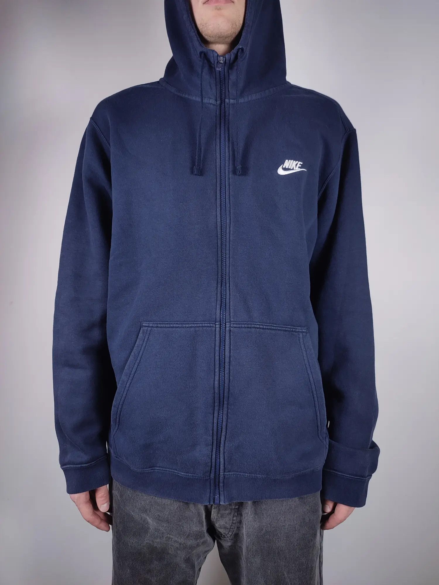 Nike Nike Navy Blue Faded Hoodie Size US XXL / EU 58 / 5 - 3 Thumbnail