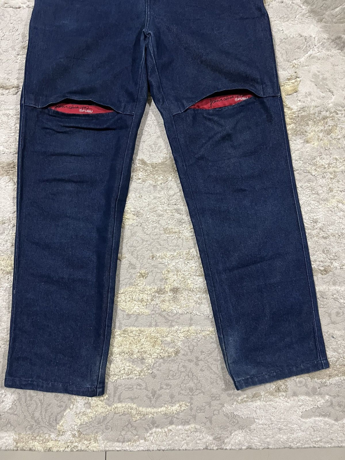 Fubu × JNCO × Vintage Y2K Fubu Fat Albert Embroidery Pockets Baggy 🎈Denim Jeans Size US 31 - 7 Thumbnail