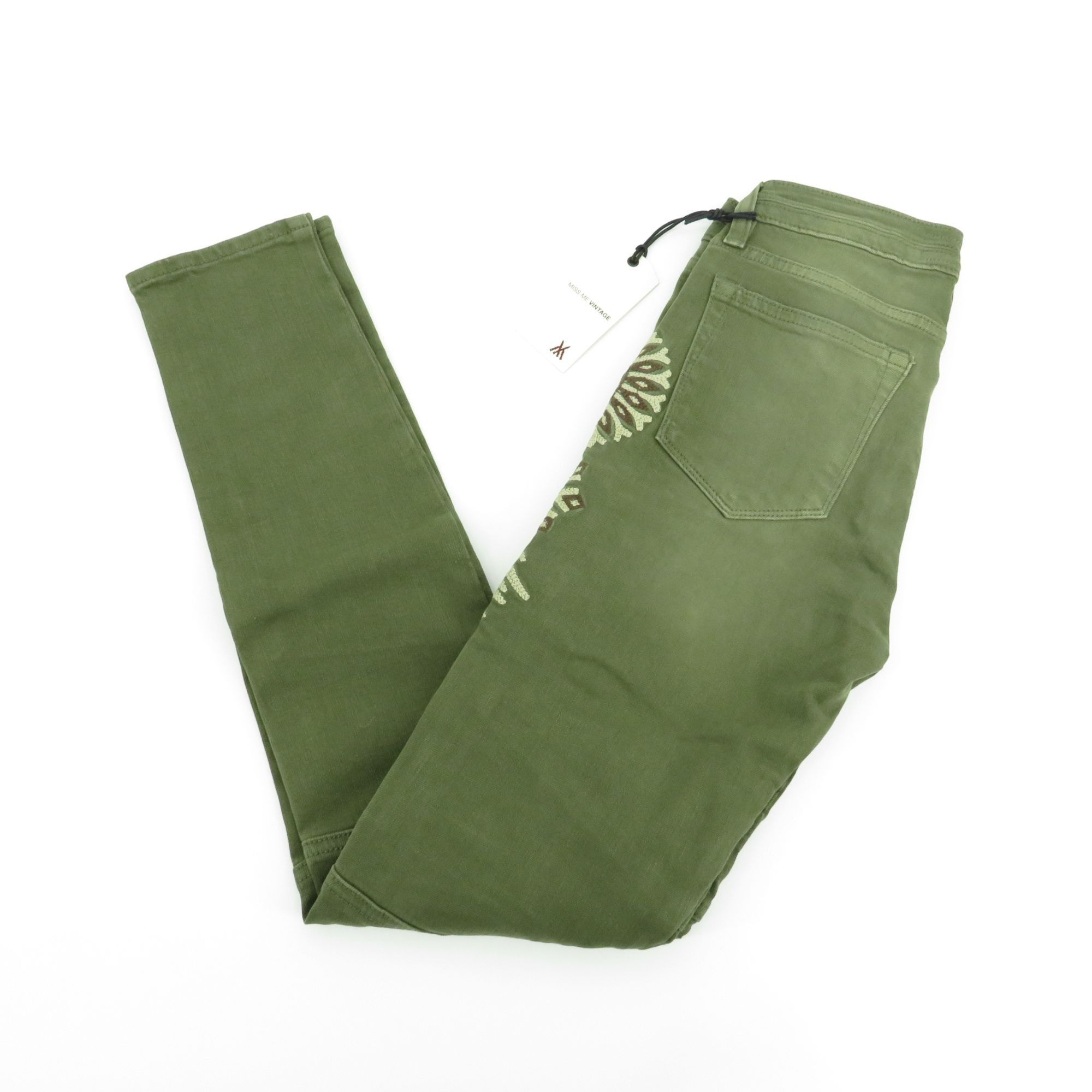 Miss Me Miss Me Vintage Womens Skinny Jeans Olive Green Embroidered Size 24" / US 00 / IT 34 - 1 Thumbnail