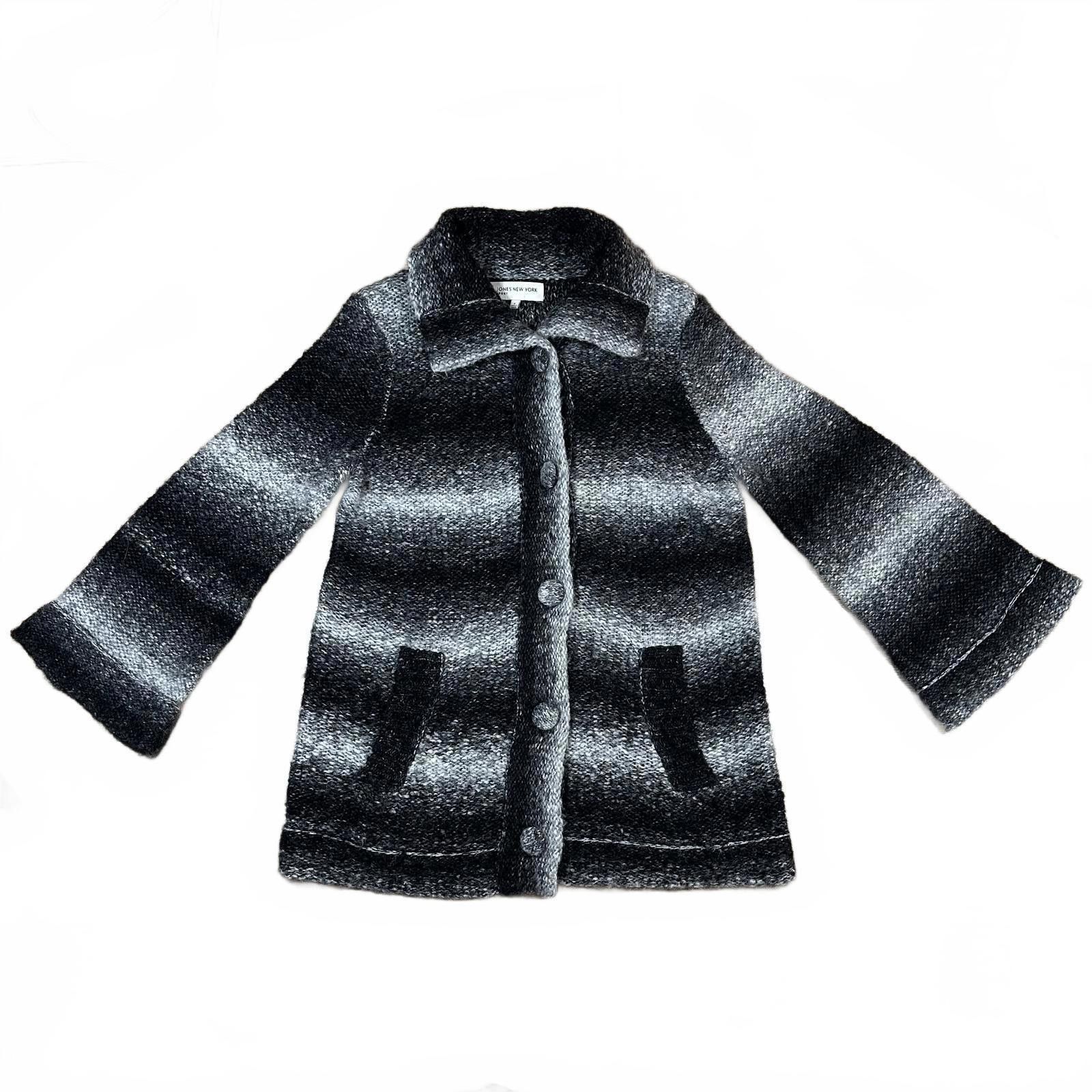 Jones New York Women’s Sweater Black Gray Ombre Stripe S Vintage Size S / US 4 / IT 40 - 1 Thumbnail