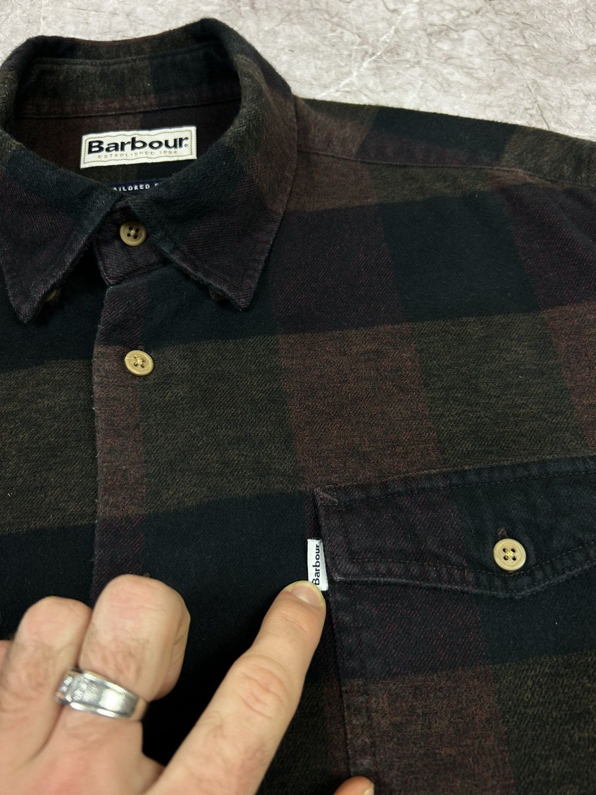 Barbour Barbour Elbe Stripe Flannel Shirt Mens Large Tailored Fit Size US L / EU 52-54 / 3 - 5 Thumbnail