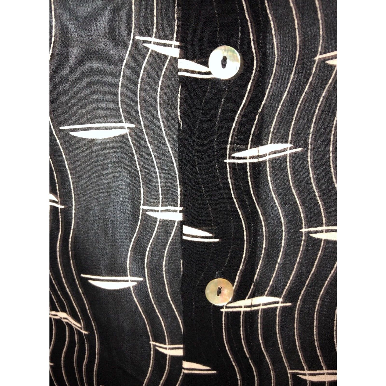 Vintage Navales Amsterdam Mens Black 100% Viscose Button Front Short Sleeve Shirt Sz 3 Size US S / EU 44-46 / 1 - 3 Thumbnail