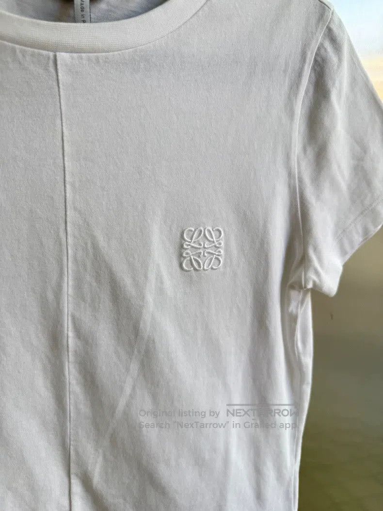 Loewe Loewe White irregular logo embroidered T-shirt, 100% cotto Size XS / US 0-2 / IT 36-38 - 3 Thumbnail