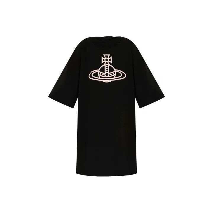 Vivienne Westwood Vivienne Westwood Black Logo Print Dress Size L / US 10 / IT 46 - 1 Thumbnail