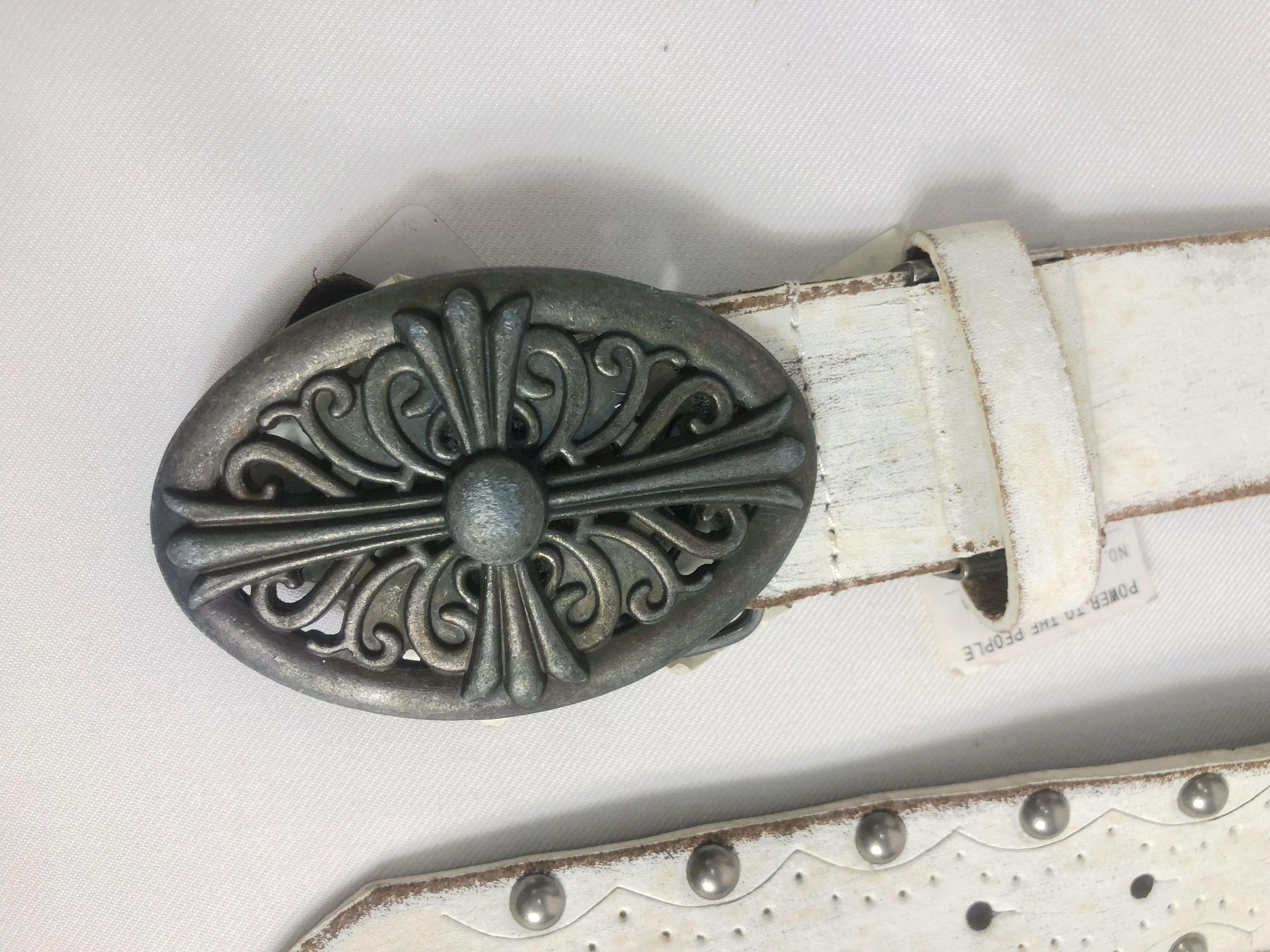Japanese Brand Vintage NOS Power To The People Studded Punk Leather Belt Size ONE SIZE - 4 Thumbnail