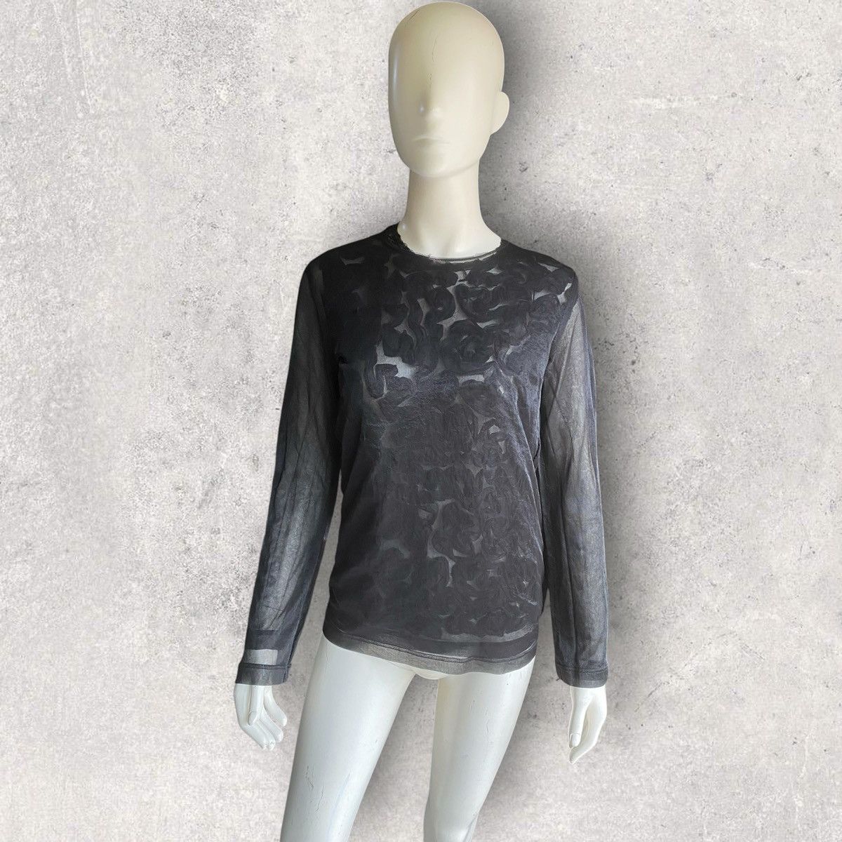 Comme des Garcons Comme Des Garcons AW09 Sheer Floral Appliqué Layer L/S Size S / US 4 / IT 40 - 2 Thumbnail