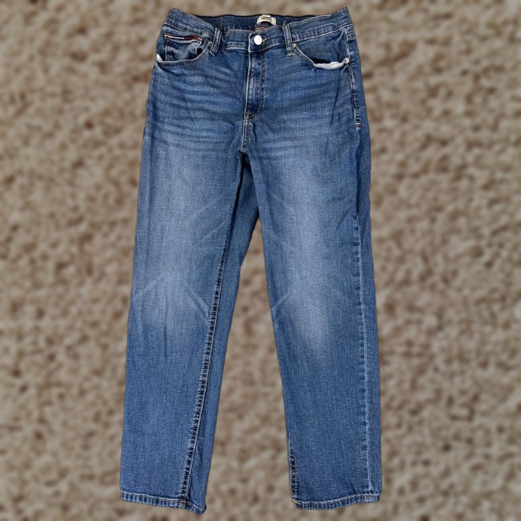 Tommy Hilfiger Tommy Hilfiger Jeans Womens 6 Blue Denim Straight Medium Wash Cotton Blend Regular Rise 29in Inseam 26in 5-Pocket Logo Embroidered Size 28" / US 6 / IT 42 - 1 Thumbnail