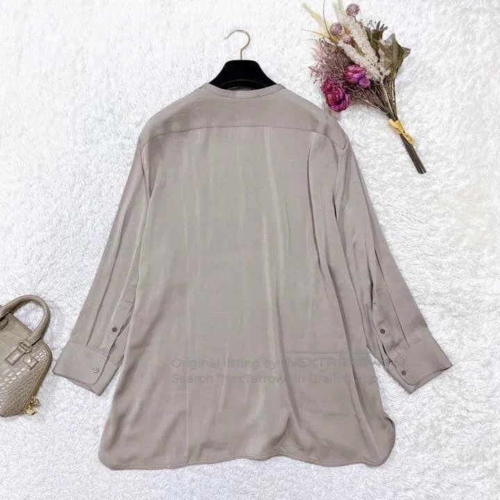 The Row The Row Grey Silk Shirt Size M / US 6-8 / IT 42-44 - 4 Thumbnail