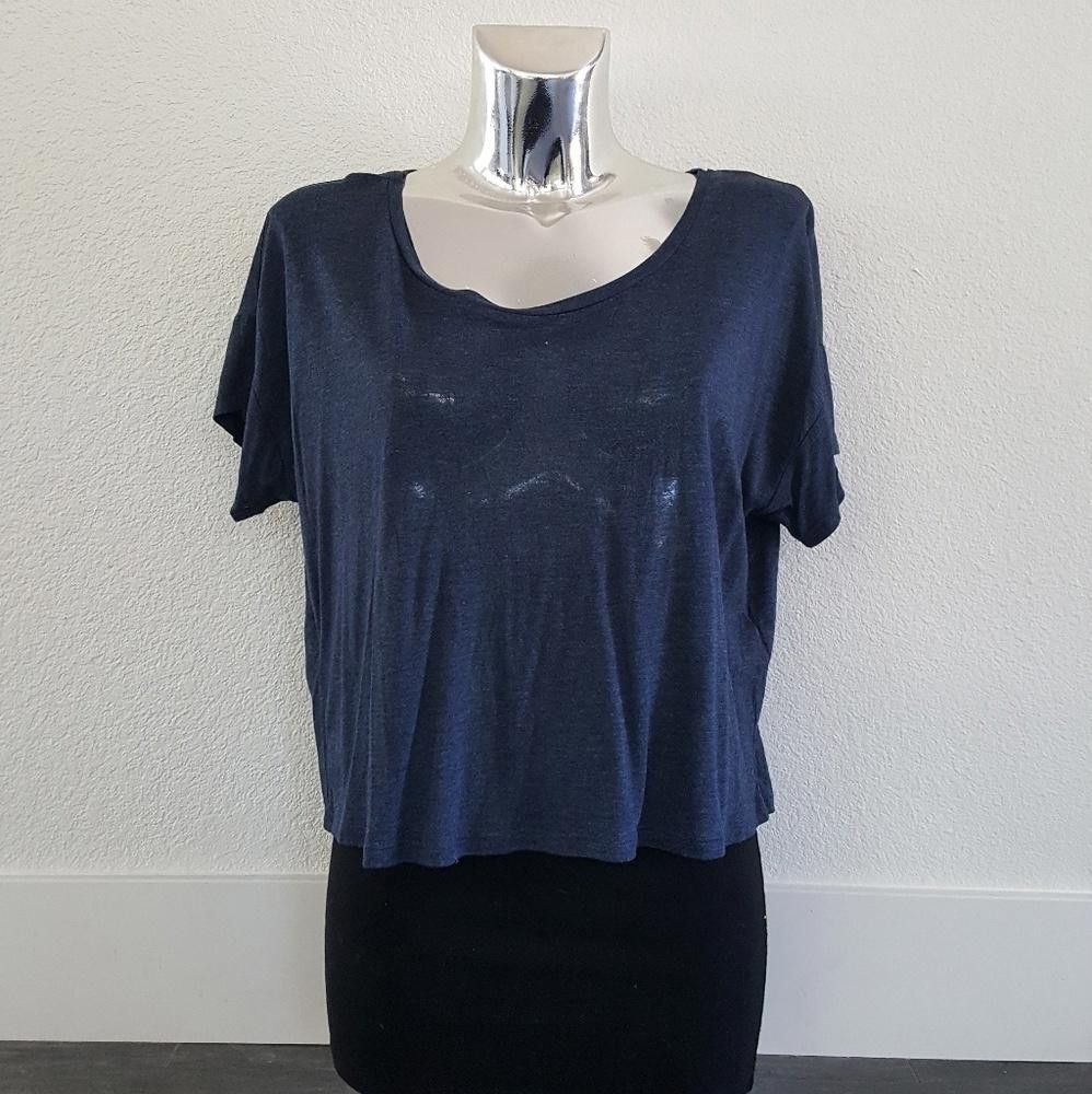 Forever 21 Navy Basic F21 Short Sleeve Size L / US 10 / IT 46 - 1 Thumbnail