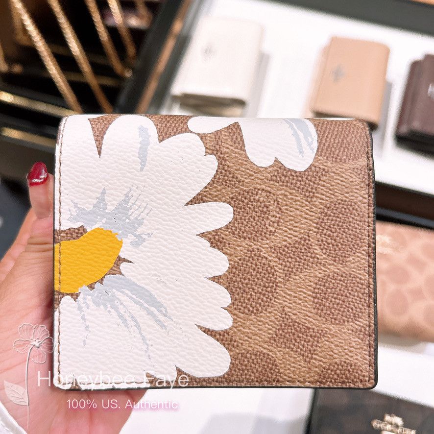Coach Snap Wallet In Signature Canvas With Floral Print CZ601 Size ONE SIZE - 3 Thumbnail
