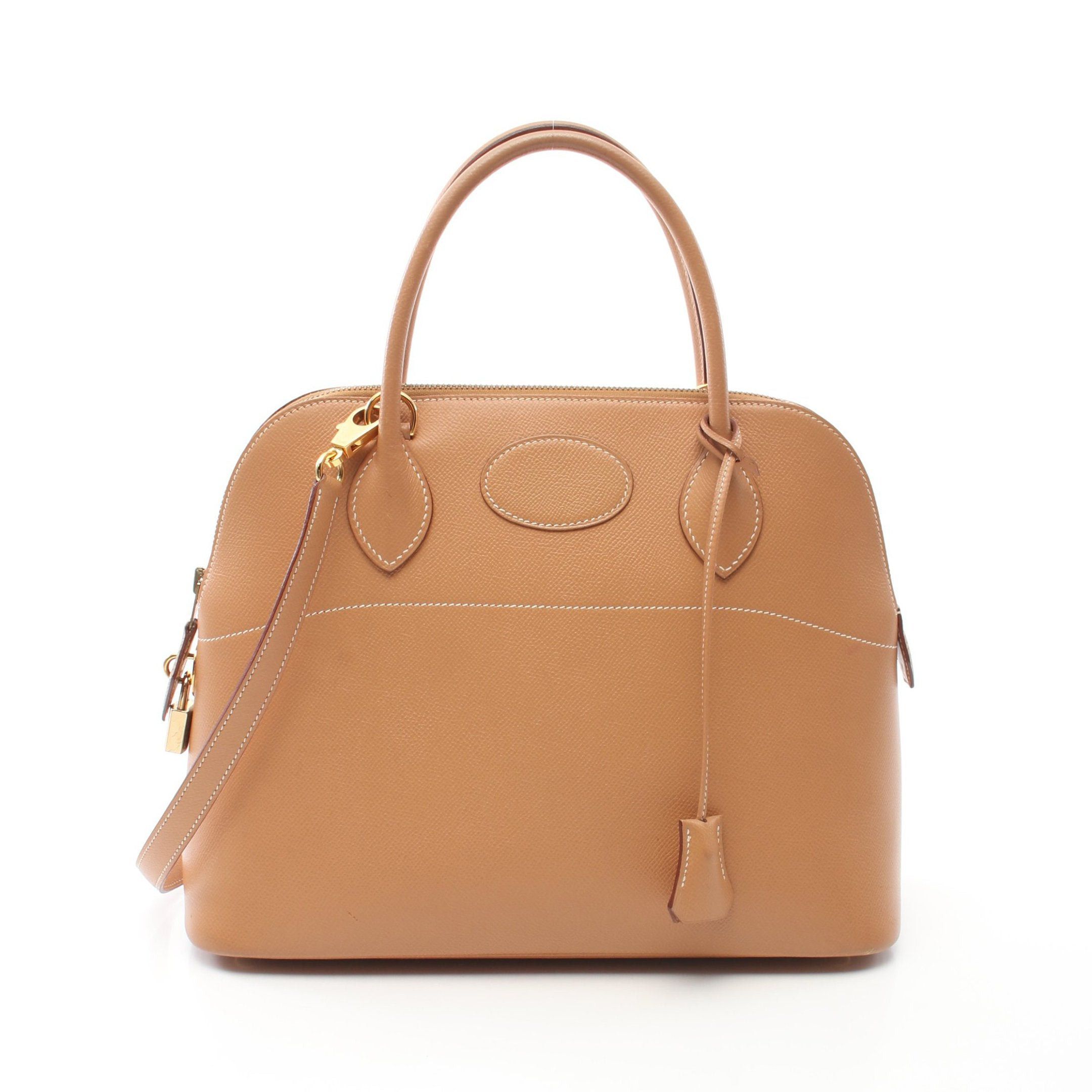 image of Hermes Bolide 31 Natural Handbag Courchevel Light Brown Gold Hardware 2Way □B Stamp (Manufactured A