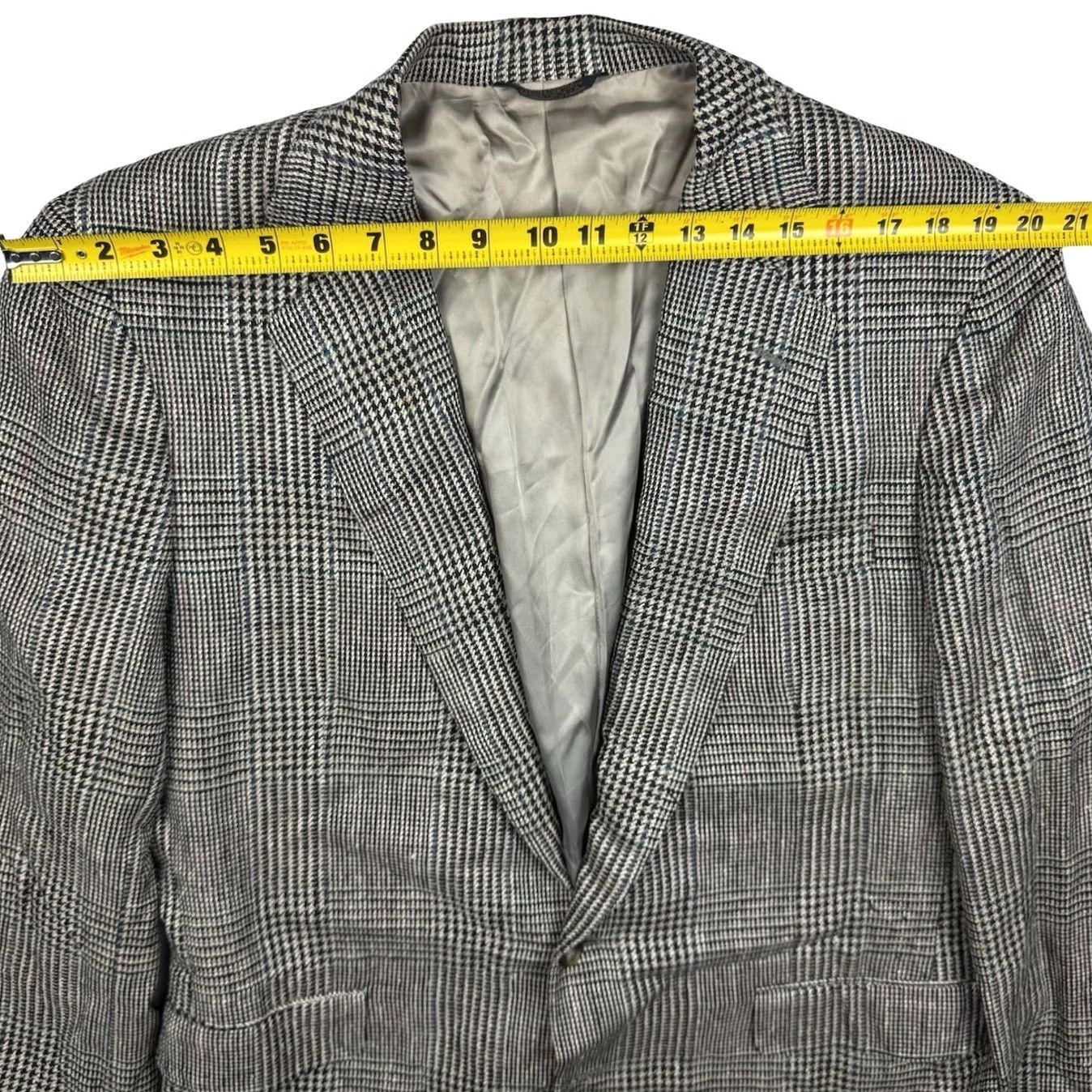 Vintage VTG Corbin Men’s Wool Tweed Blazer 2-Button Black White Houndstooth 44R Jacket Blazer N/A Mens Size 44R - 6 Thumbnail
