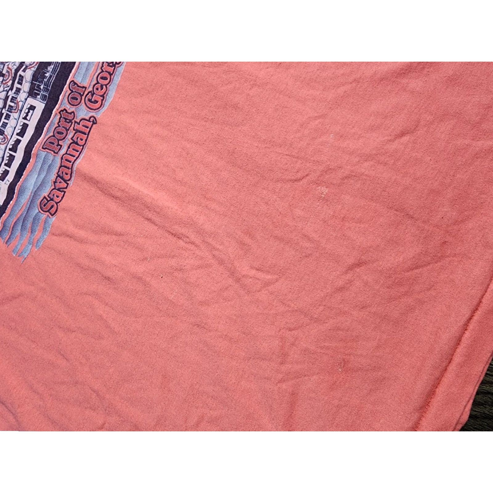Hanes VINTAGE Hanes T Shirt Mens XL Peach Graphic Print 80s Savannah Georgia River Queen Boat Size US XL / EU 56 / 4 - 4 Thumbnail
