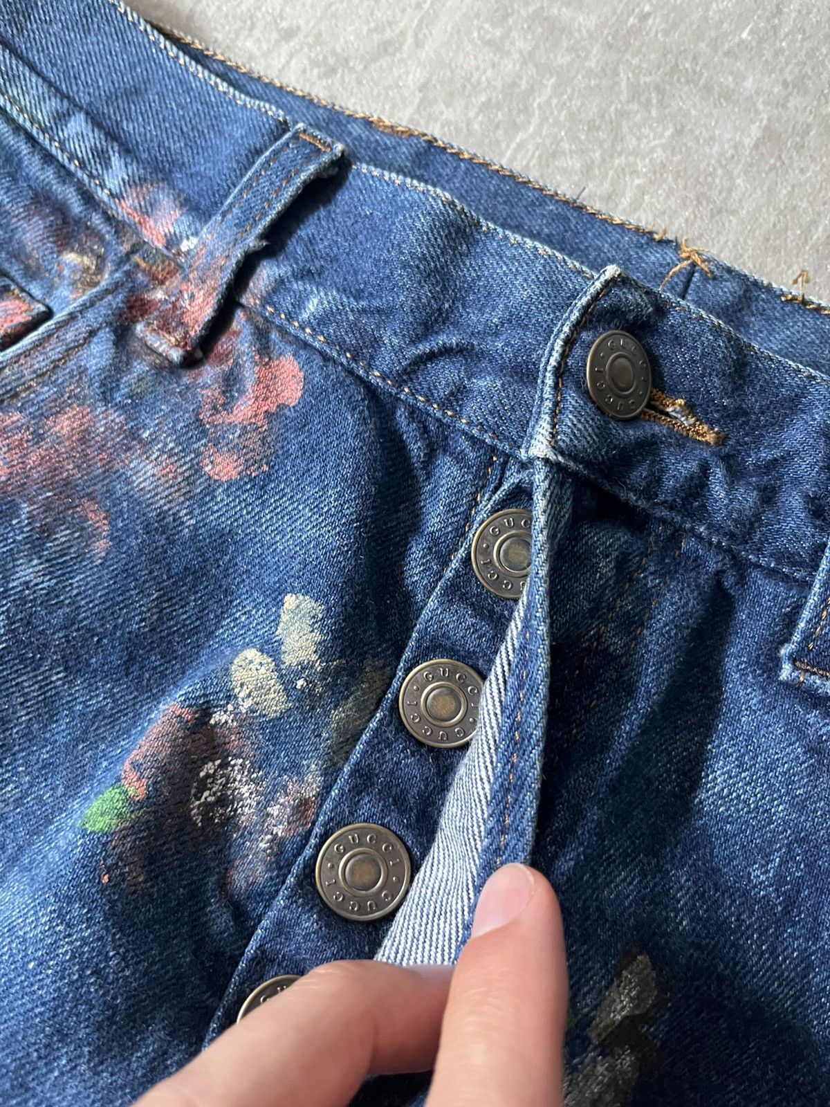 Gucci Gucci A/W 16 Hand Painted Floral jeans blue rare Size US 32 / EU 48 - 9 Thumbnail