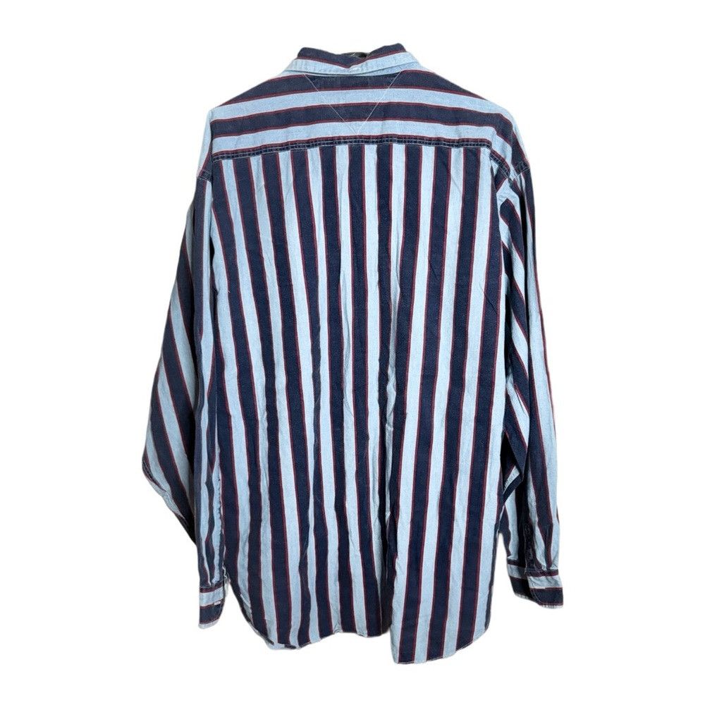 Tommy Hilfiger Vintage Tommy Hilfiger ButtonDown Shirt Mens XL Navy/Light Size US XL / EU 56 / 4 - 2 Thumbnail
