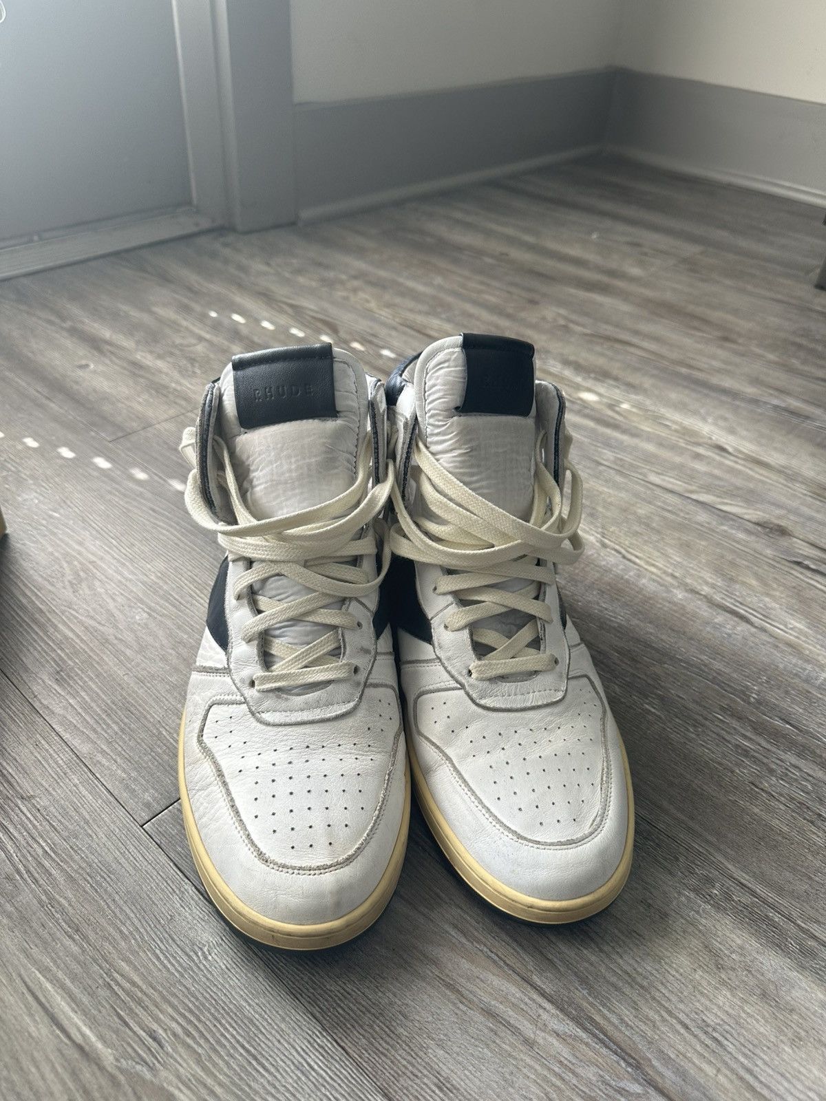 Rhude Rhude Rhecess Hi White/Navy Blue Size US 12 / EU 45 - 3 Thumbnail