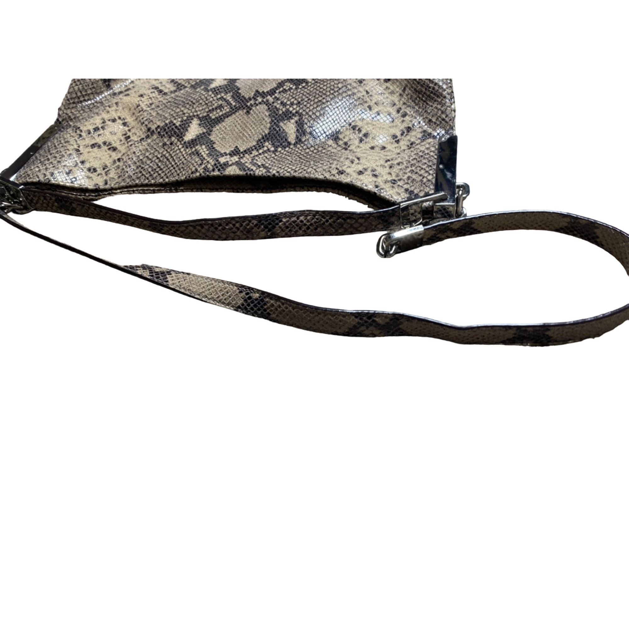 Michael Kors MICHAEL KORS WOMEN'S BLACK & TAN PYTHON HOBO CROSSBODY BAG Size ONE SIZE - 8 Thumbnail