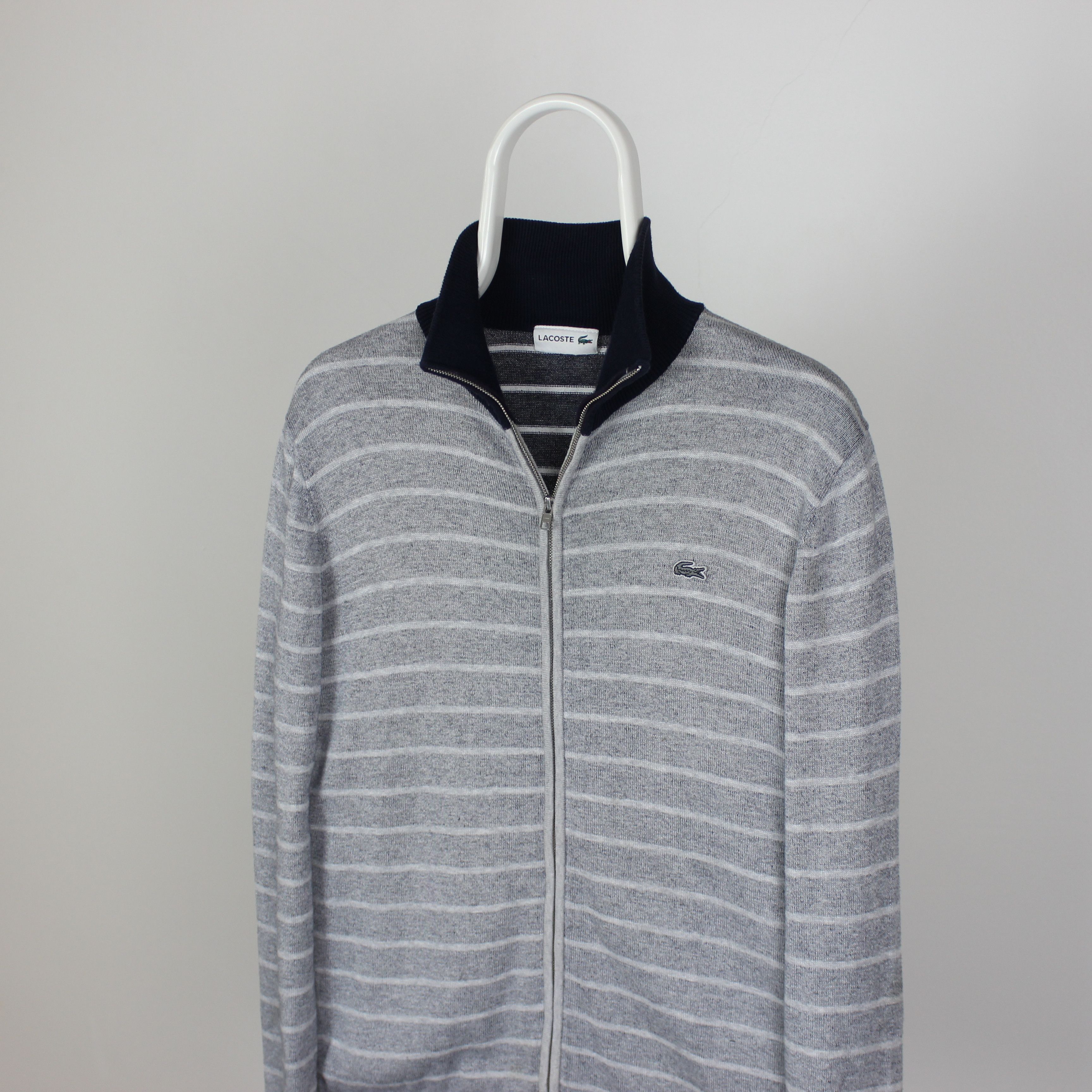 Lacoste Lacoste sweater full zip men M gray striped Size US M / EU 48-50 / 2 - 2 Thumbnail