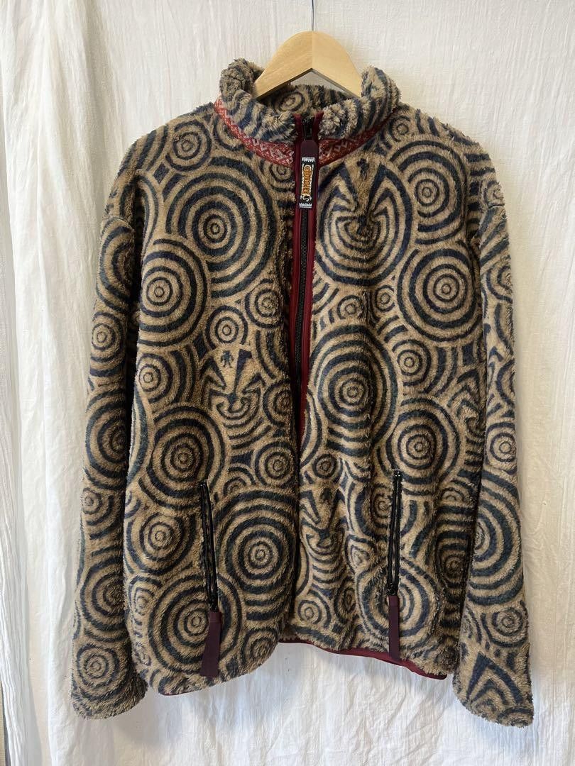 Kapital KAPITAL MAZE Pattern Full Zip Fleece Blouson Jacket Beige 4