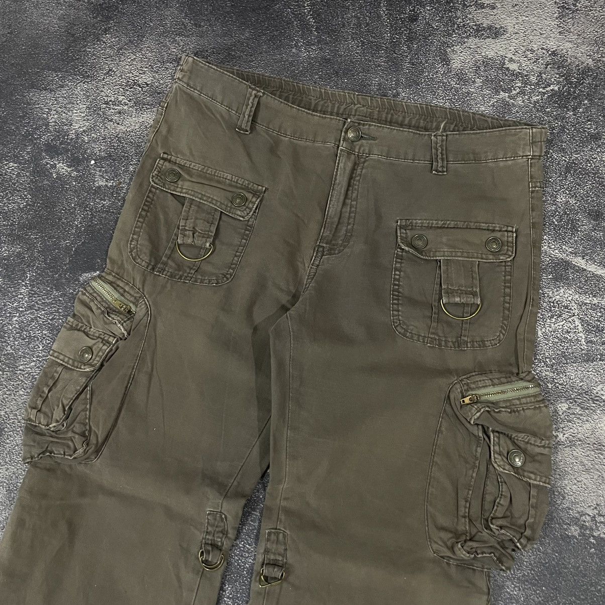 Other Y2K Brown Cargo Pants Utility Techwear Baggy Military Style Size US 32 / EU 48 - 3 Thumbnail
