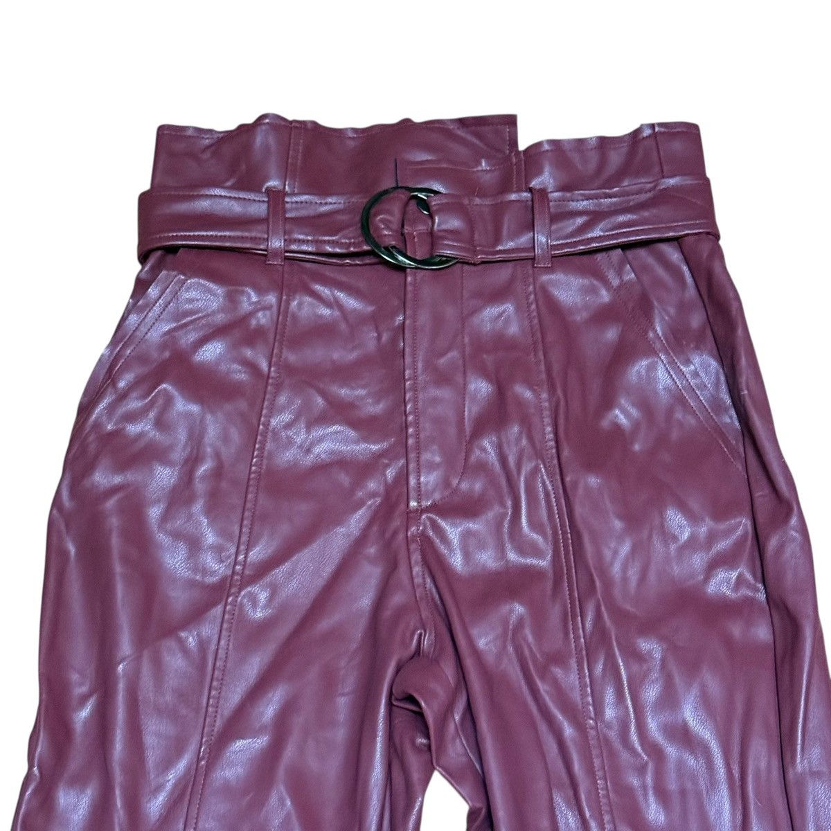 Other VICI burgundy faux leather cropped pants Size 30" / US 8 / IT 44 - 2 Thumbnail
