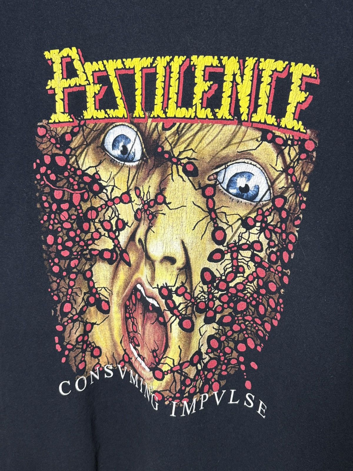 Band Tees Pestilence “Consuming Impulse” vintage T-shirt Size US L / EU 52-54 / 3 - 3 Thumbnail