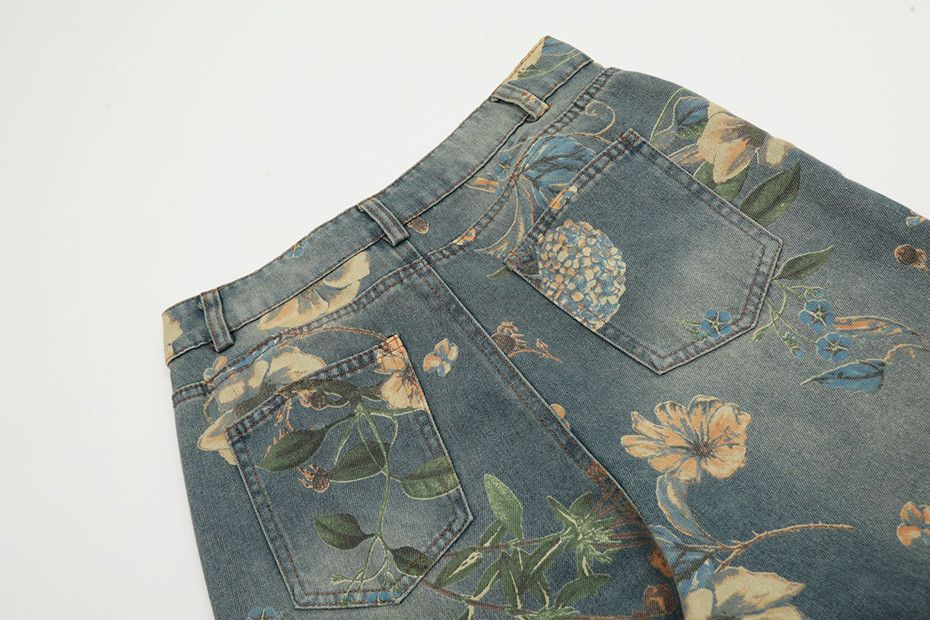 Japanese Brand Flora Printed loose jeans Size US 33 - 5 Thumbnail