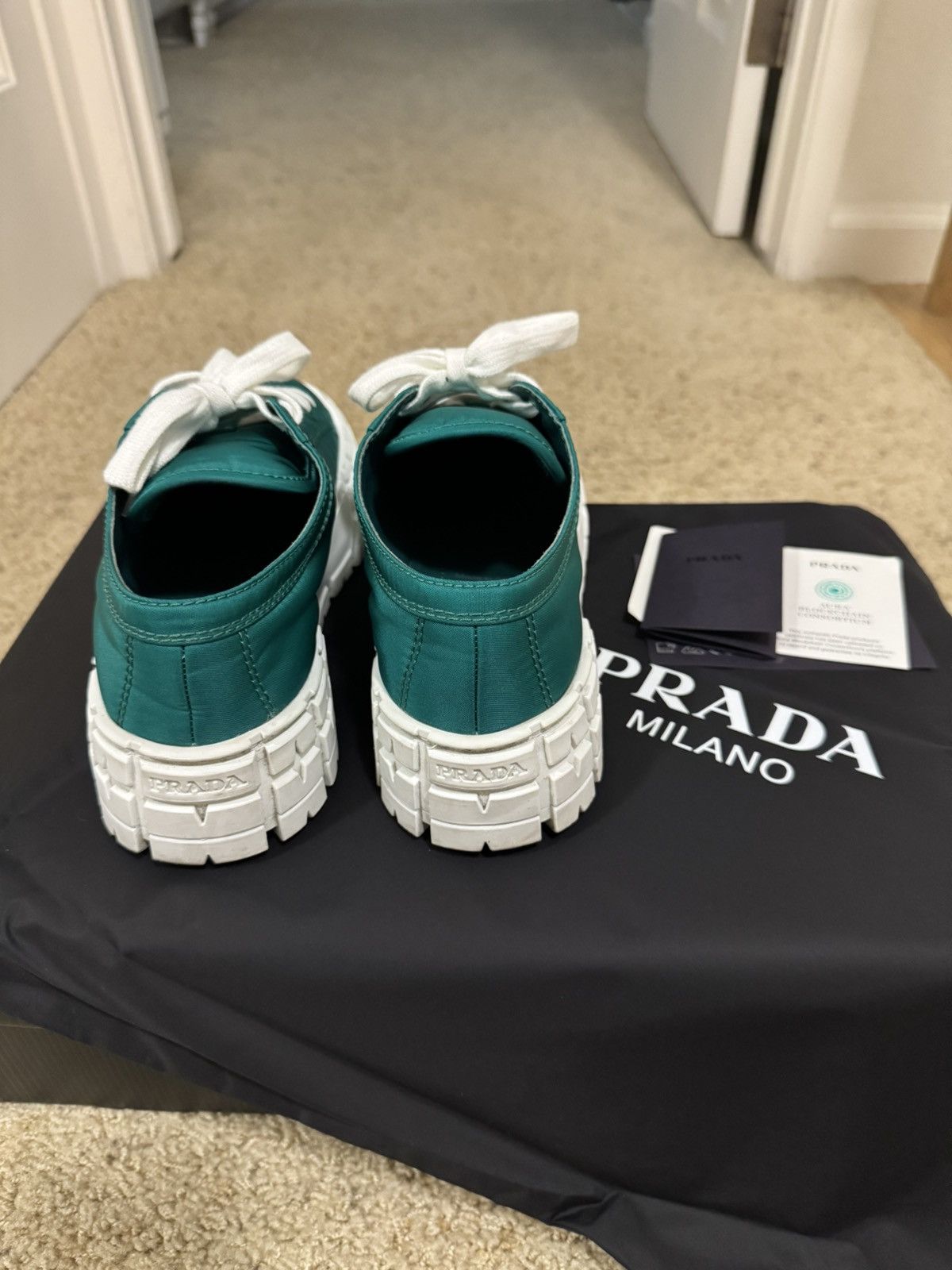 Prada Prada Double Wheel Nylon Gabardine Platform Sneakers Size US 8.5 / IT 38.5 - 2 Thumbnail