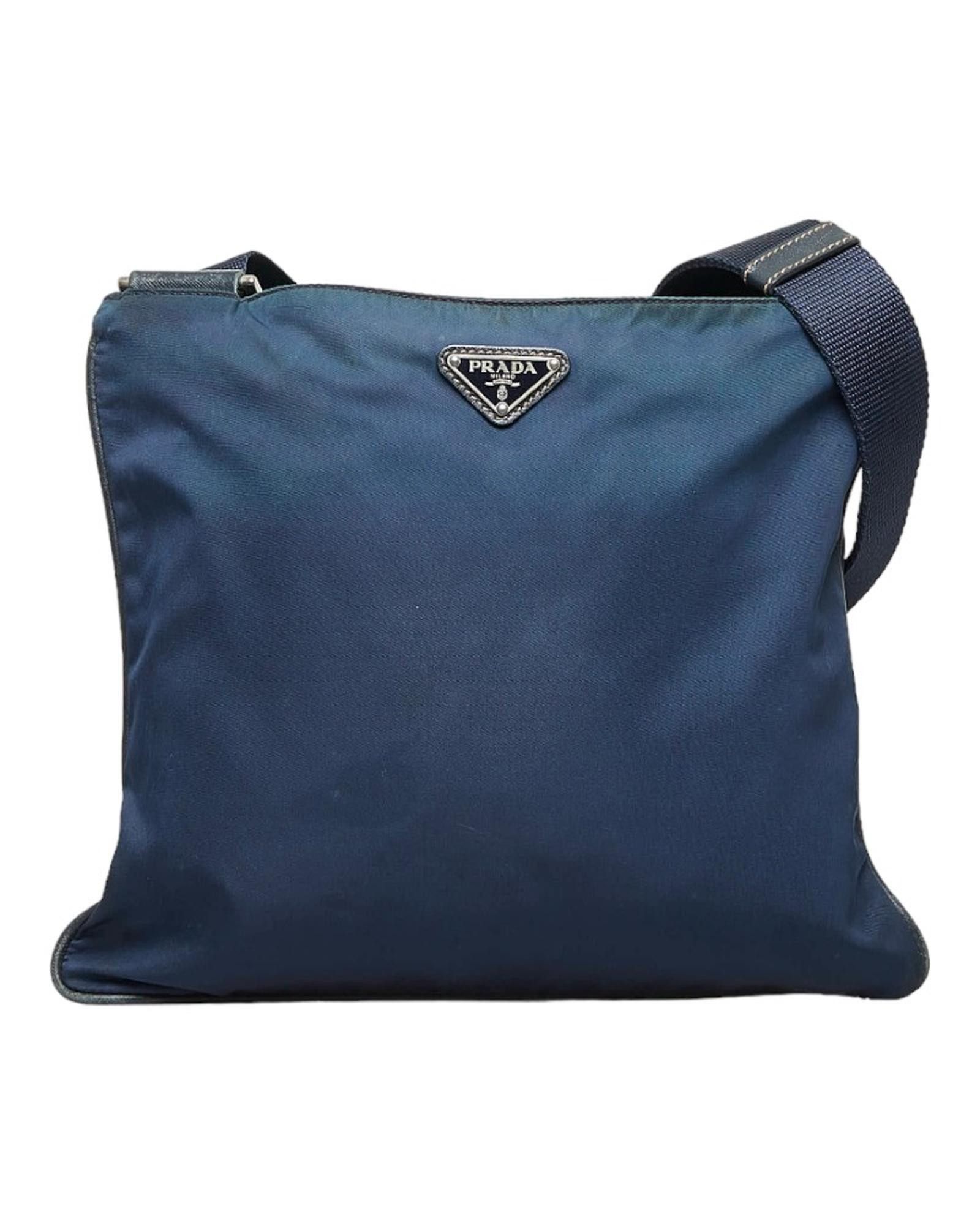 image of Prada Black Tessuto Messenger Bag In B Condition, Women's