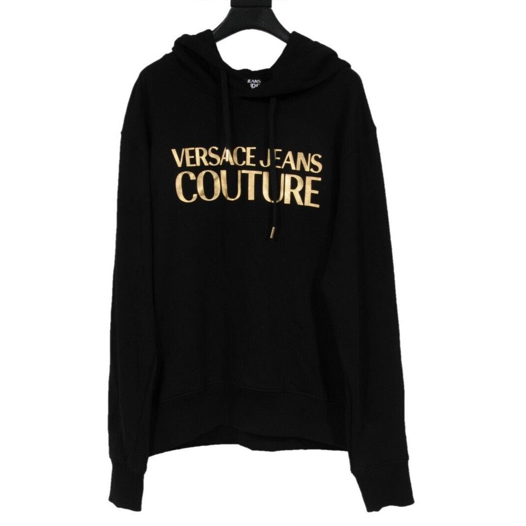 Versace Jeans Couture Logo Hoodie Black Gold - 02446 Size US M / EU 48-50 / 2 - 1 Thumbnail