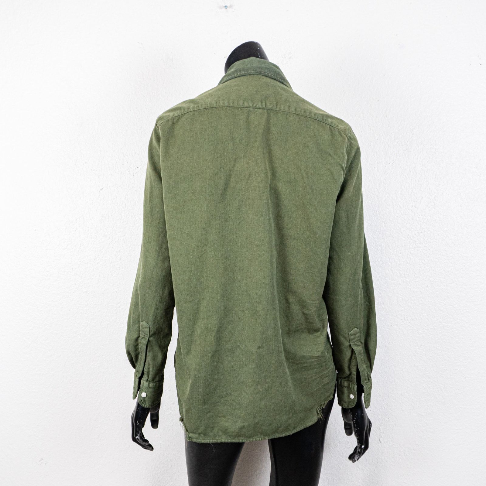 Frank & Eileen Frank & Eileen Distressed EILEEN Shirt Green Italian Cotton Size XS / US 0-2 / IT 36-38 - 6 Thumbnail