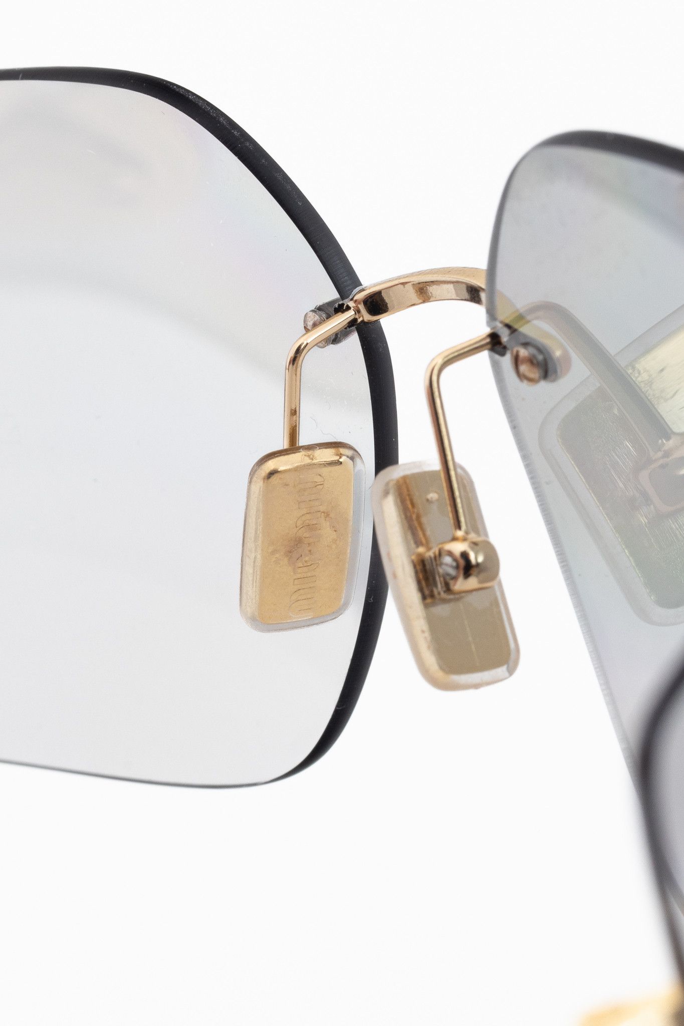 Miu Miu Miu Miu Aube Light Grey & Gold-Tone Sunglasses Size ONE SIZE - 7 Thumbnail