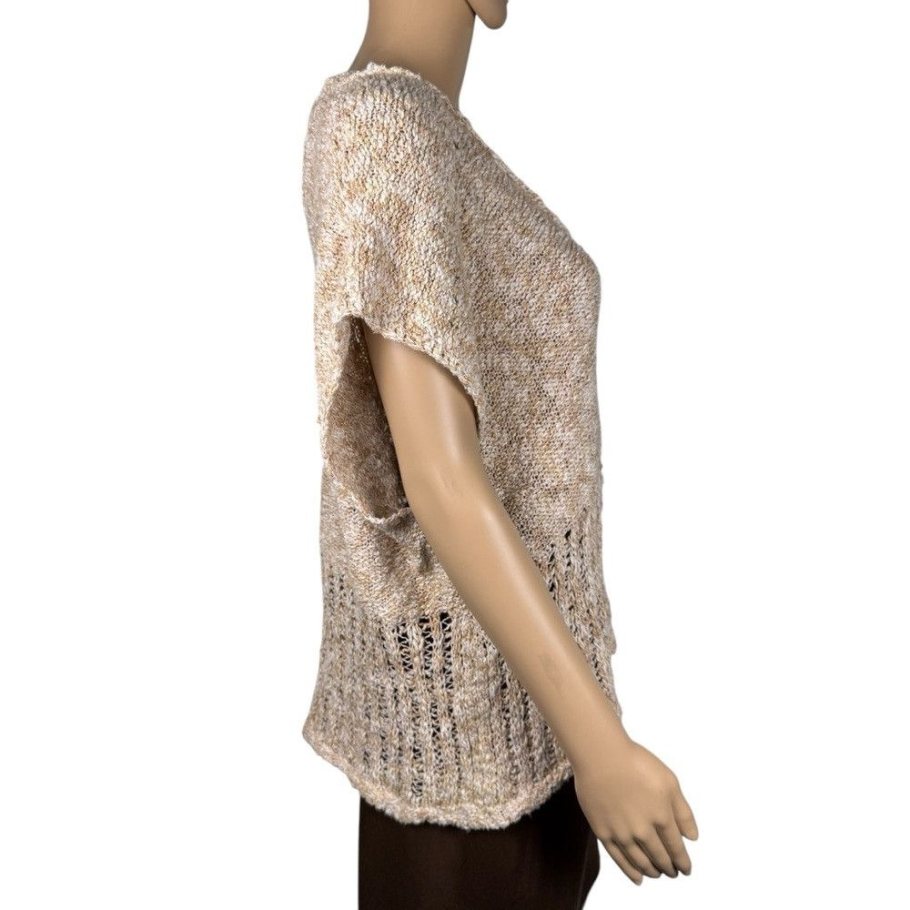 Free People Free People V-Neck Cotton Beige Melange Top Vest Size L Size L / US 10 / IT 46 - 3 Thumbnail